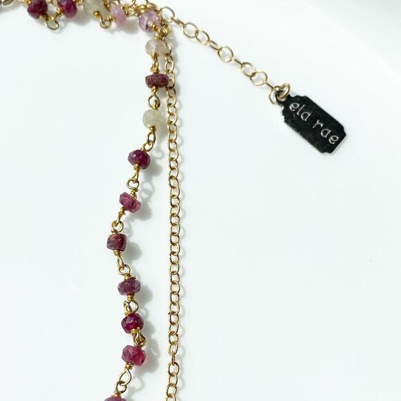 NEW Anthropologie x Ela Rae Freda 2 Layer Ruby Necklace - Picture 14 of 16
